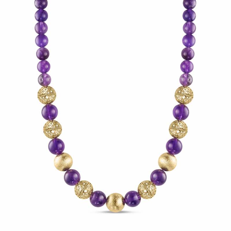 Italian-made Amethyst Necklace & Earrings